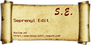Seprenyi Edit névjegykártya